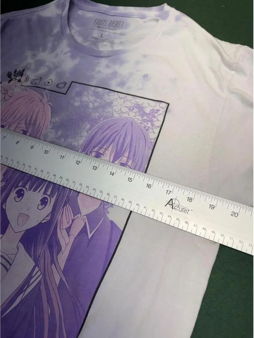 Fruits BasketShirt Unisex L Crunchyroll Tie Dye Anime Graphic Purple White Tee